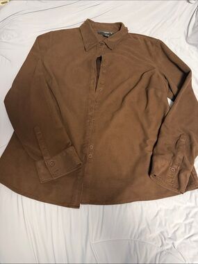 Venezia Brown Button-Down Long Sleeve Shirt